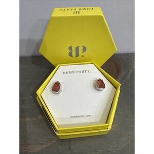 Bomb Party RBP 2519 Earrings Simply Studs Orange Quartz New